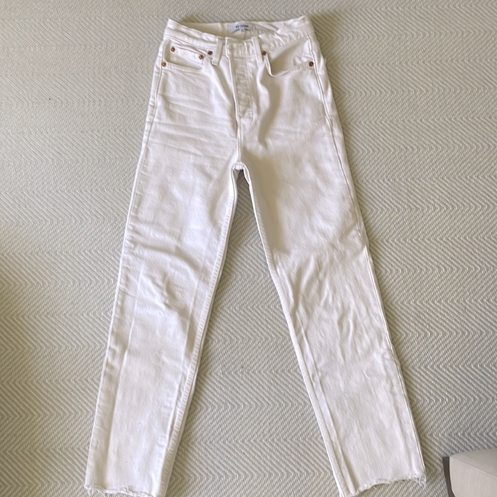 RE/DONE 70s Stove Pipe button front jeans size 25.